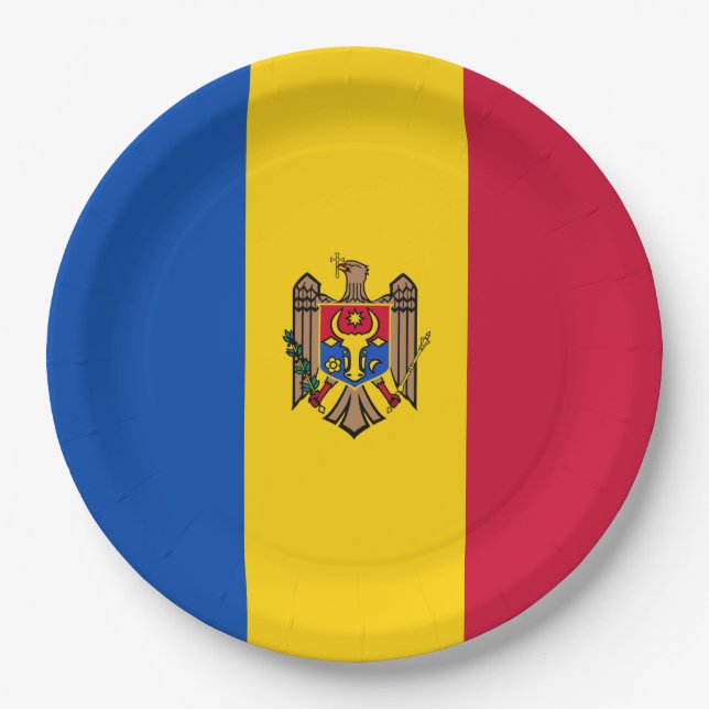 Plato De Papel Bandera de Moldavia (Anverso)