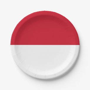 Plato De Papel Bandera de Mónaco