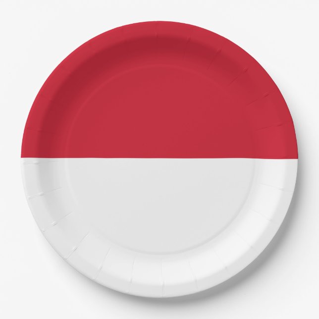 Plato De Papel Bandera de Mónaco (Anverso)