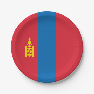 Plato De Papel Bandera de Mongolia