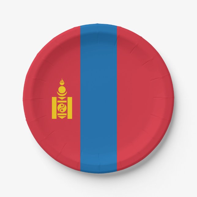 Plato De Papel Bandera de Mongolia (Anverso)