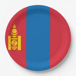 Plato De Papel Bandera de Mongolia