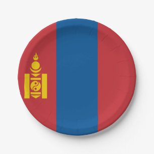 Plato De Papel Bandera de Mongolia (mongol)