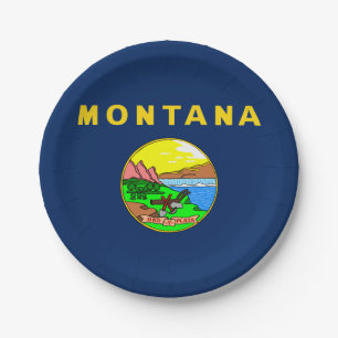 Plato De Papel Bandera de Montana