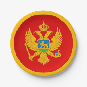 Plato De Papel Bandera de Montenegro