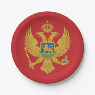 Plato De Papel Bandera de Montenegro