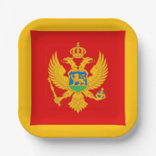 Plato De Papel Bandera de Montenegro