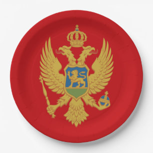 Plato De Papel Bandera de Montenegro