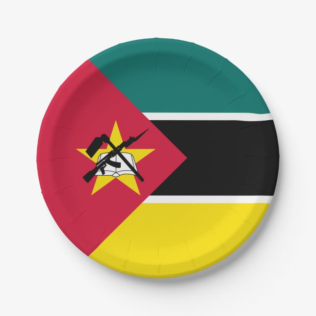 Plato De Papel Bandera de Mozambique (Anverso)