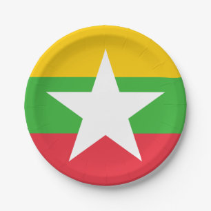 Plato De Papel Bandera de Myanmar