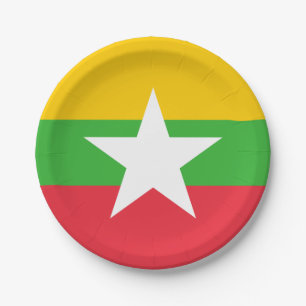 Plato De Papel Bandera de Myanmar