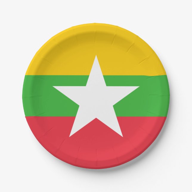 Plato De Papel Bandera de Myanmar (Anverso)
