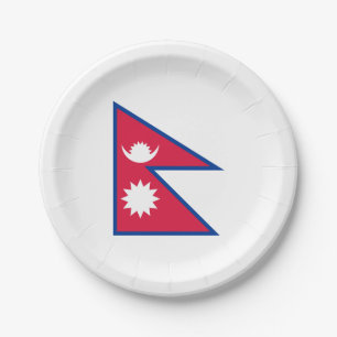 Plato De Papel Bandera de Nepal