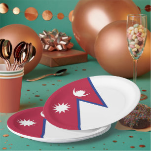 Plato De Papel Bandera de Nepal