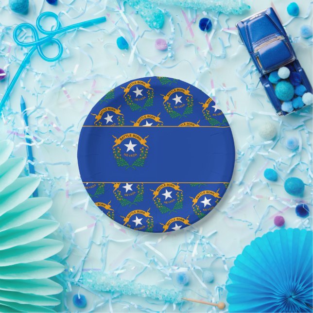 Plato De Papel Bandera de Nevada (Fiesta)
