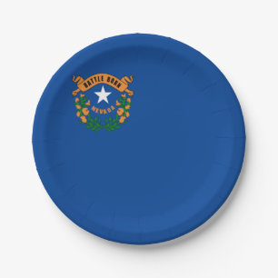 Plato De Papel Bandera de Nevada