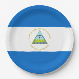 Plato De Papel Bandera de Nicaragua