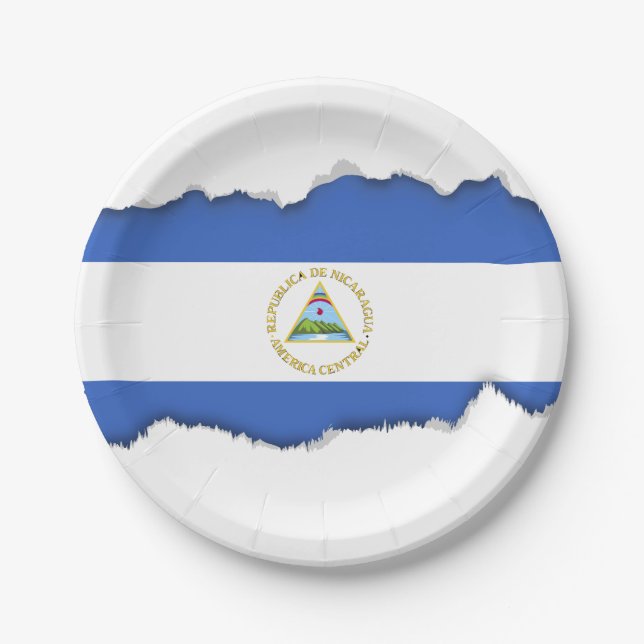 Plato De Papel Bandera de Nicaragua (Anverso)
