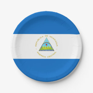 Plato De Papel Bandera de Nicaragua