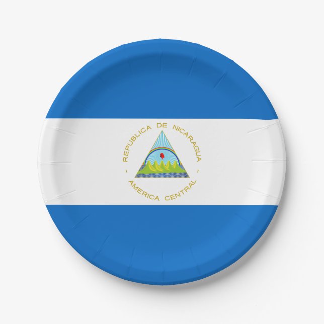 Plato De Papel Bandera de Nicaragua (Anverso)