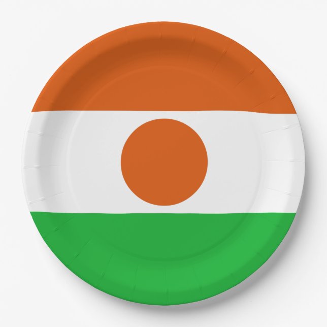 Plato De Papel Bandera de Níger (Anverso)