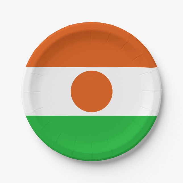 Plato De Papel Bandera de Níger (Anverso)