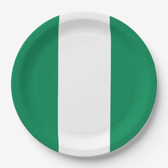 Plato De Papel Bandera de Nigeria (Anverso)