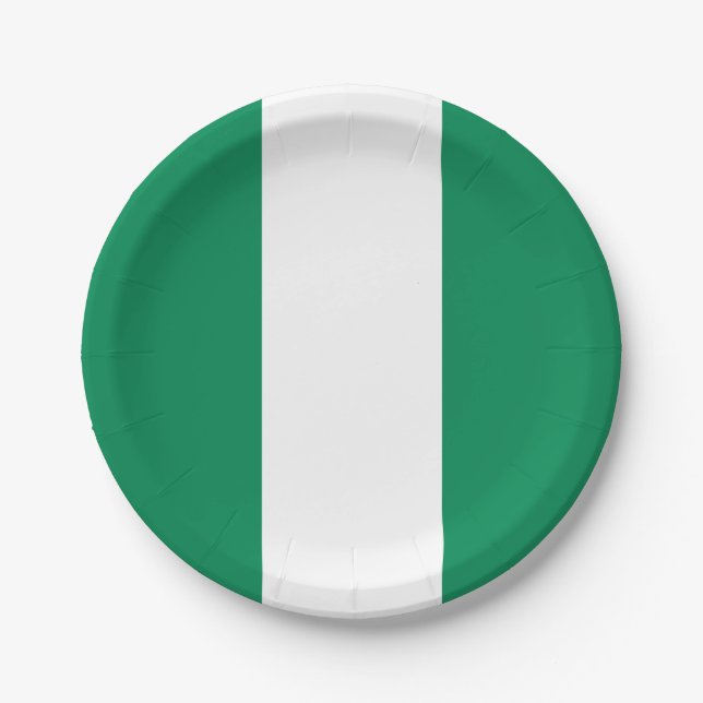 Plato De Papel Bandera de Nigeria (Anverso)