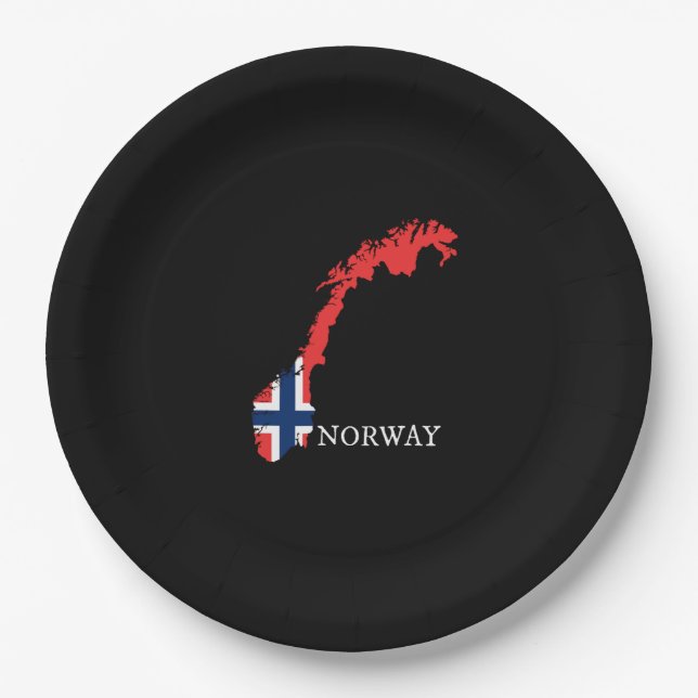 Plato De Papel Bandera de Noruega (Anverso)