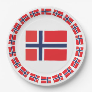 PLATO DE PAPEL BANDERA DE NORUEGA