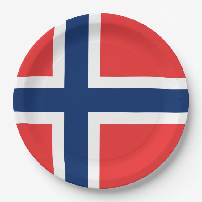 Plato De Papel Bandera de Noruega (Anverso)