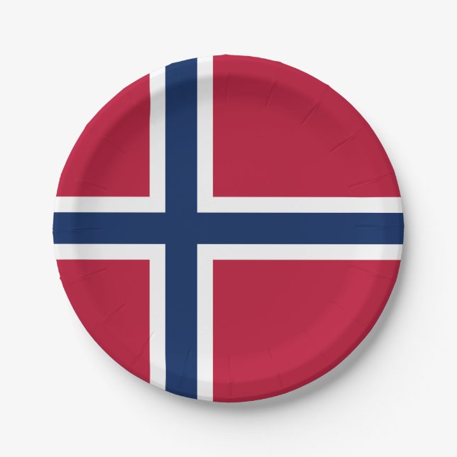 Plato De Papel Bandera de Noruega (Anverso)