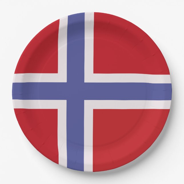 Plato De Papel Bandera de Noruega (Anverso)