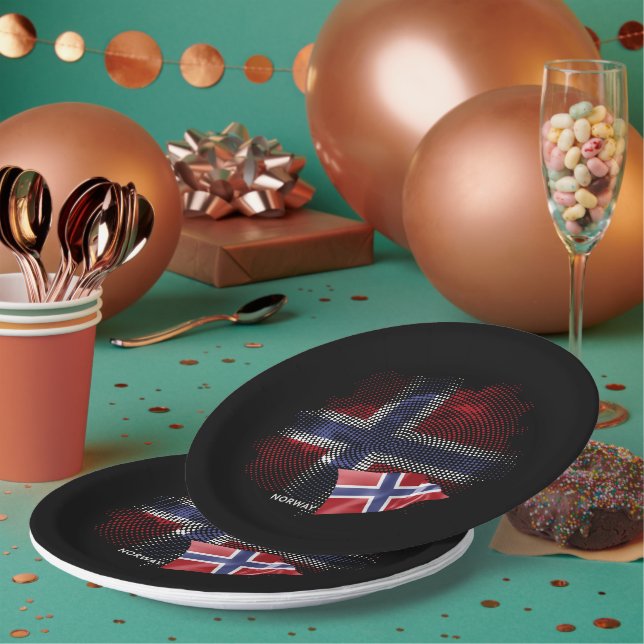 Plato De Papel bandera de Noruega (Multi)