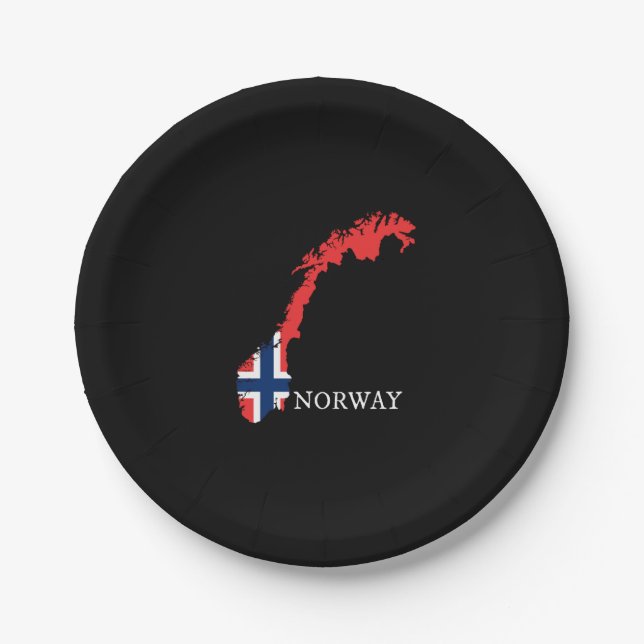 Plato De Papel Bandera de Noruega (Anverso)
