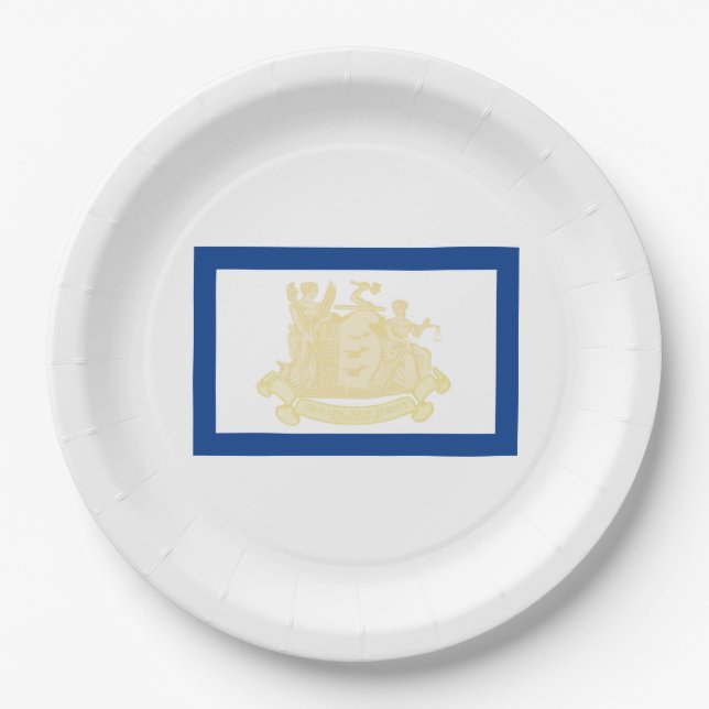 Plato De Papel Bandera de Nueva Jersey (Anverso)