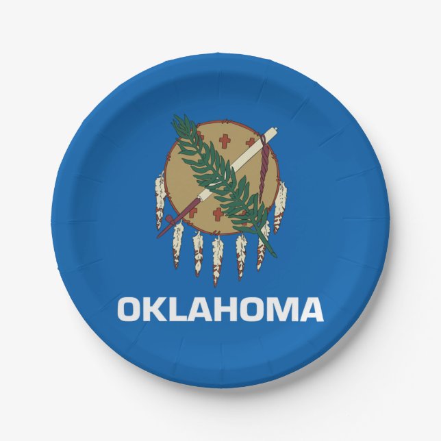 Plato De Papel Bandera de Oklahoma (Anverso)
