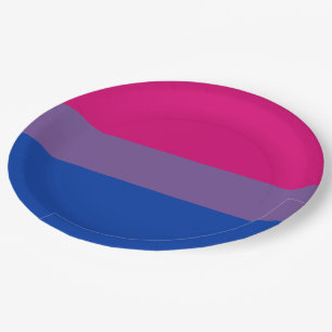 Plato De Papel Bandera de Orgullo Bisexual