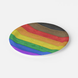 Plato De Papel Bandera de orgullo gay inclusiva de SlipperyJoe's 