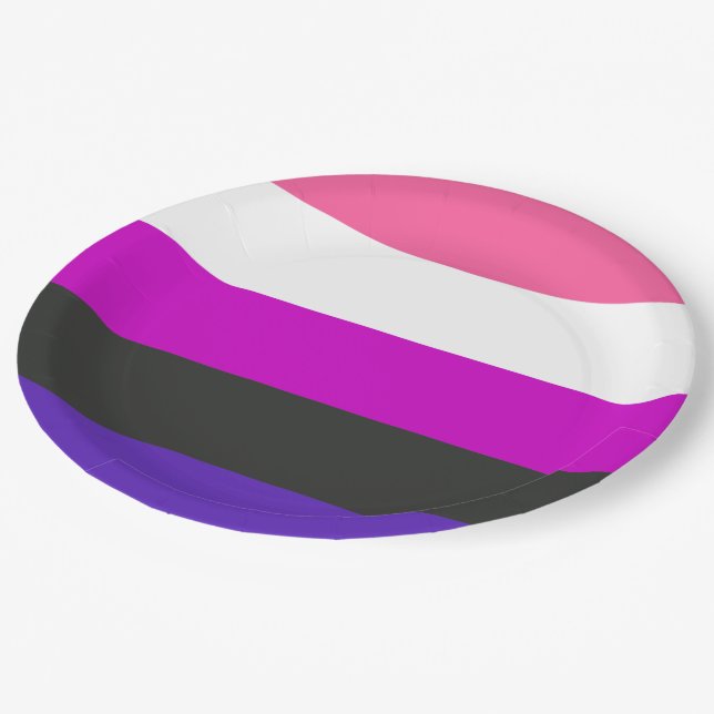 Plato De Papel Bandera de orgullo genderfluid (Angular)