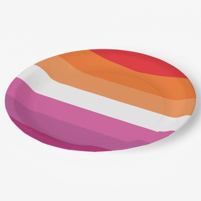 Plato De Papel Bandera de Orgullo Lesbiano (Angular)