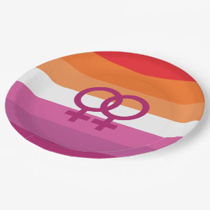 Plato De Papel Bandera de orgullo lésbico WLW