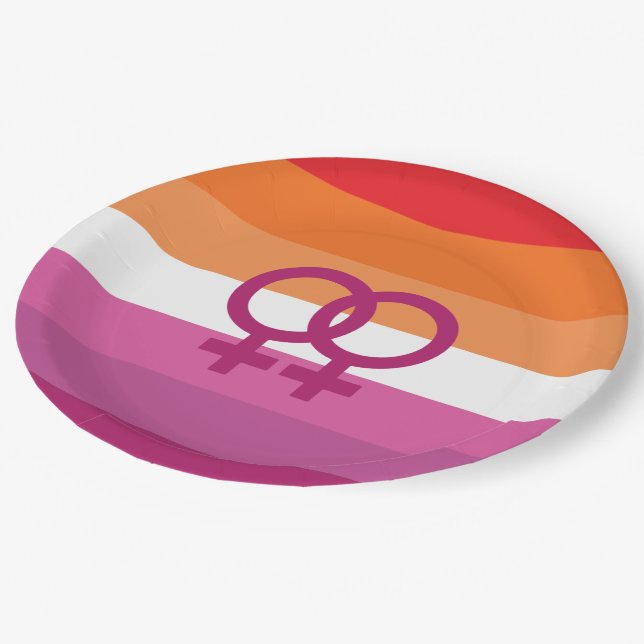 Plato De Papel Bandera de orgullo lésbico WLW (Angular)