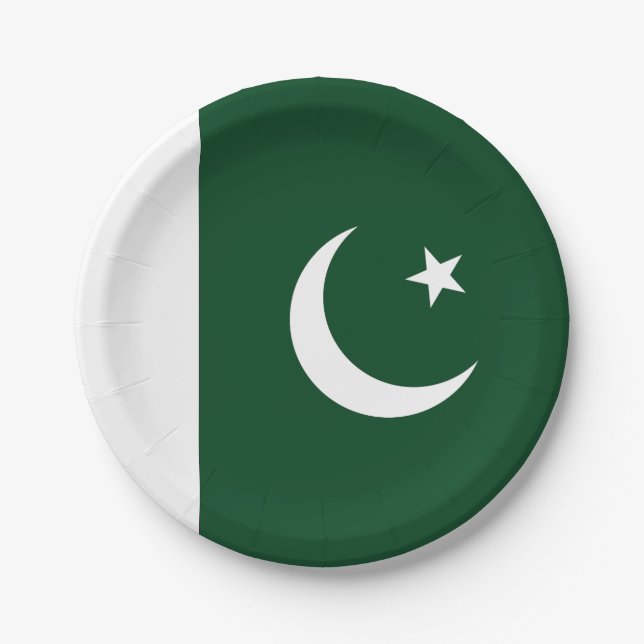 Plato De Papel Bandera de Pakistán (Anverso)