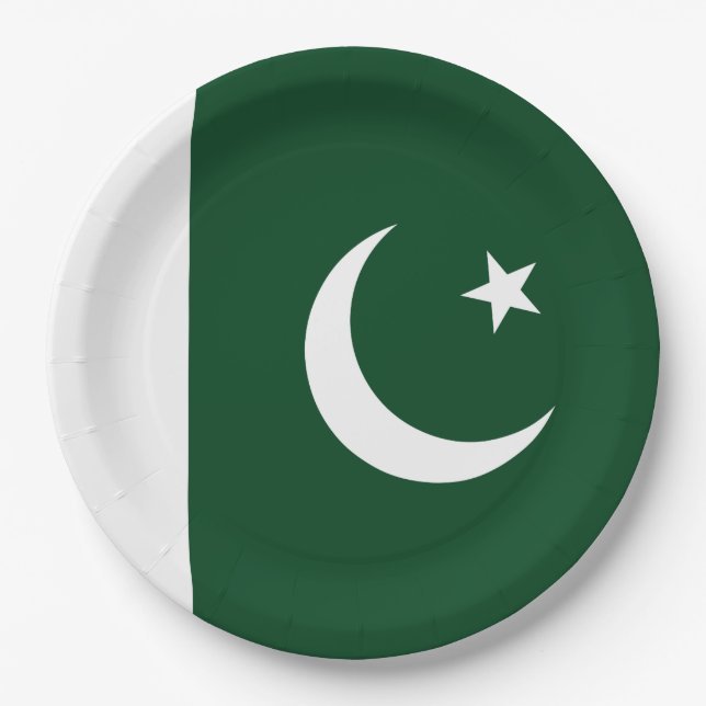 Plato De Papel Bandera de Pakistán (Anverso)