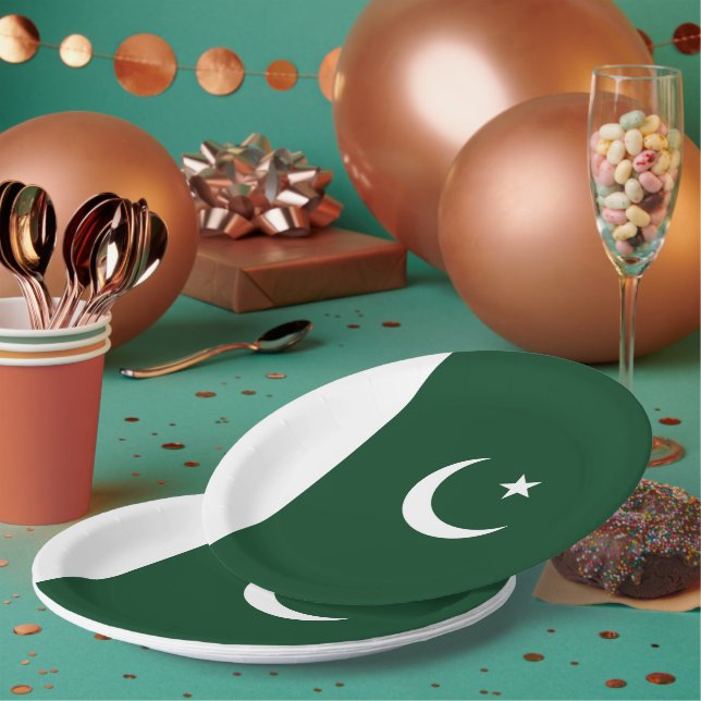 Plato De Papel Bandera de Pakistán (Multi)