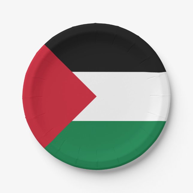 Plato De Papel Bandera de Palestina (Anverso)