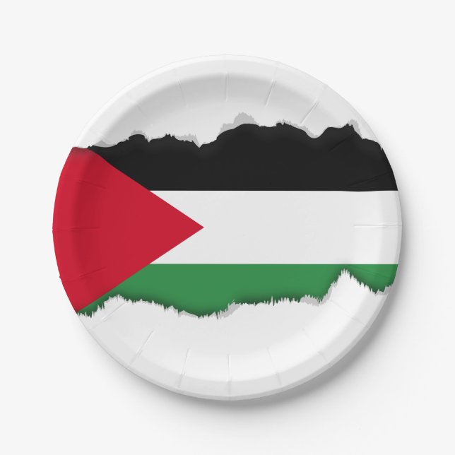 Plato De Papel Bandera de Palestina (Anverso)