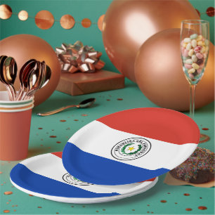 Plato De Papel Bandera de Paraguay