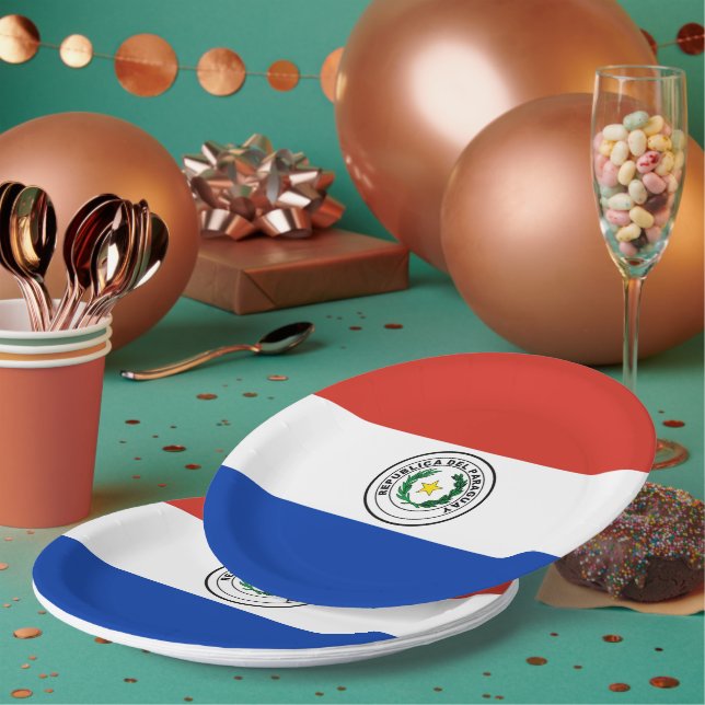 Plato De Papel Bandera de Paraguay (Multi)
